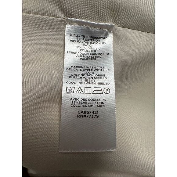 Ann Taylor factory women’s beige A-line midi skirt with side zip sz 8.  #21-0571 - Picture 6 of 6